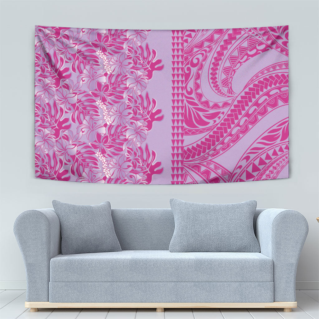 Purple Hibiscus Monstera Seamless Kakau Hawaii Tapestry LT14 - Polynesian Pride