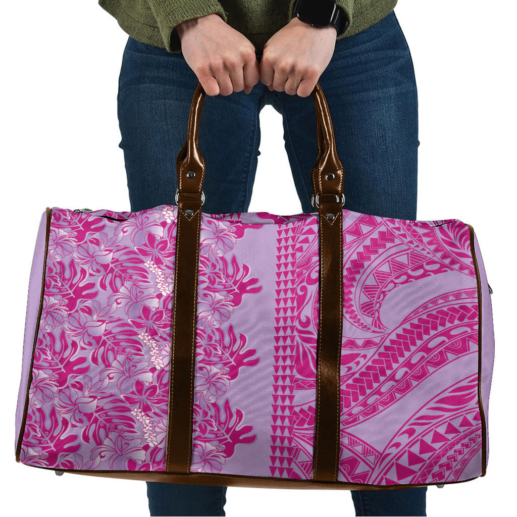 Purple Hibiscus Monstera Seamless Kakau Hawaii Travel Bag LT14 Purple - Polynesian Pride
