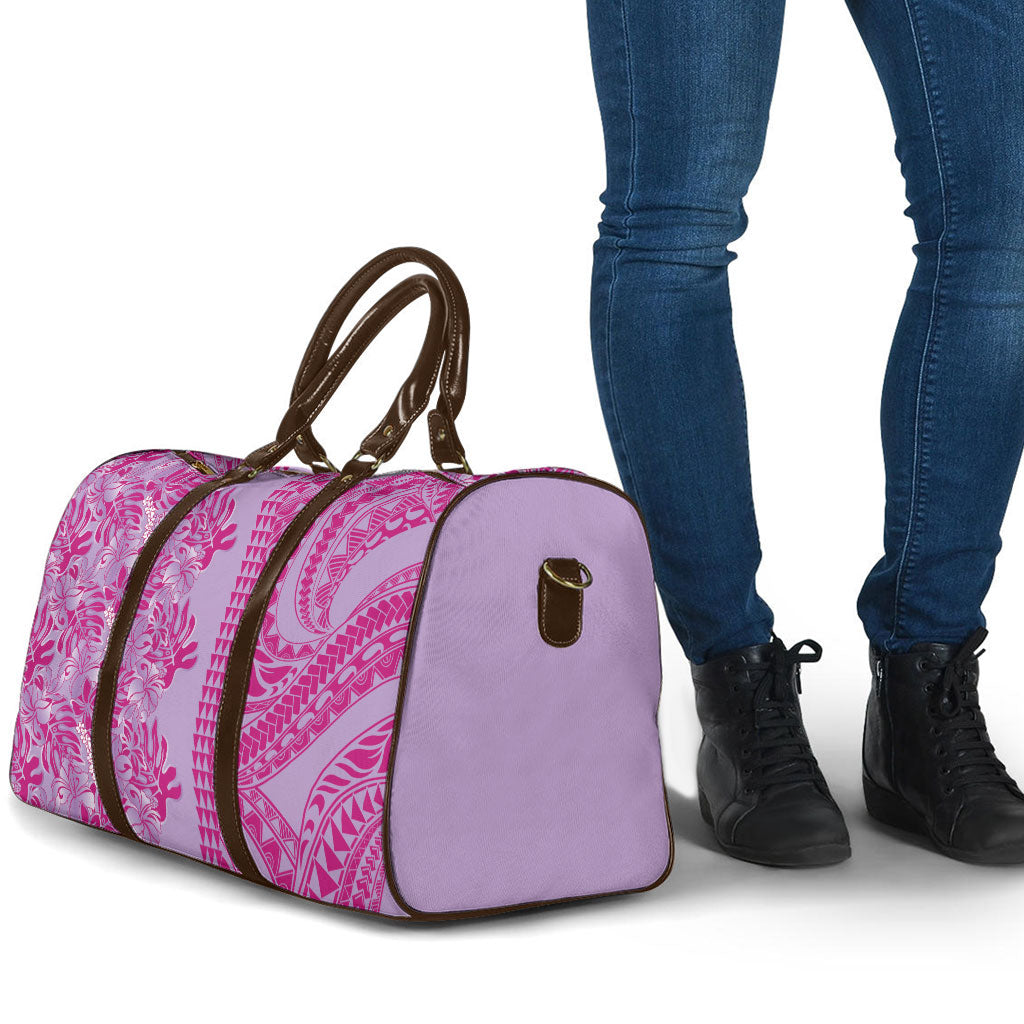 Purple Hibiscus Monstera Seamless Kakau Hawaii Travel Bag LT14 - Polynesian Pride