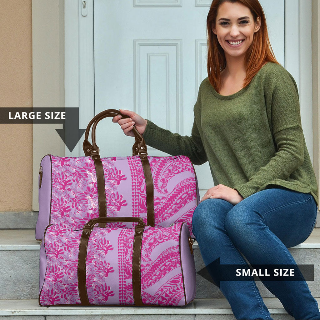 Purple Hibiscus Monstera Seamless Kakau Hawaii Travel Bag LT14 - Polynesian Pride