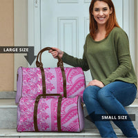 Purple Hibiscus Monstera Seamless Kakau Hawaii Travel Bag LT14 - Polynesian Pride