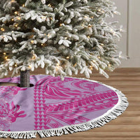 Purple Hibiscus Monstera Seamless Kakau Hawaii Tree Skirt LT14 - Polynesian Pride