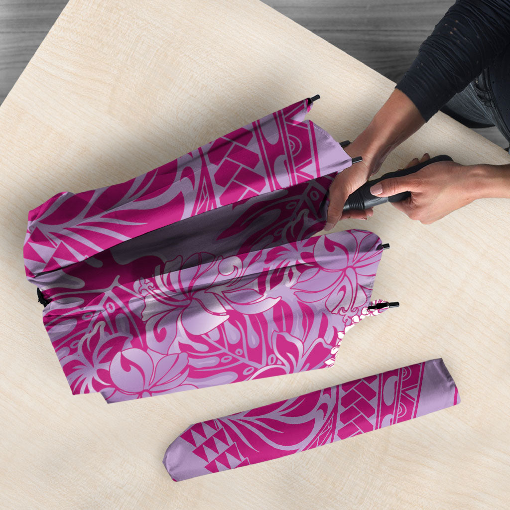 Purple Hibiscus Monstera Seamless Kakau Hawaii Umbrella LT14 - Polynesian Pride
