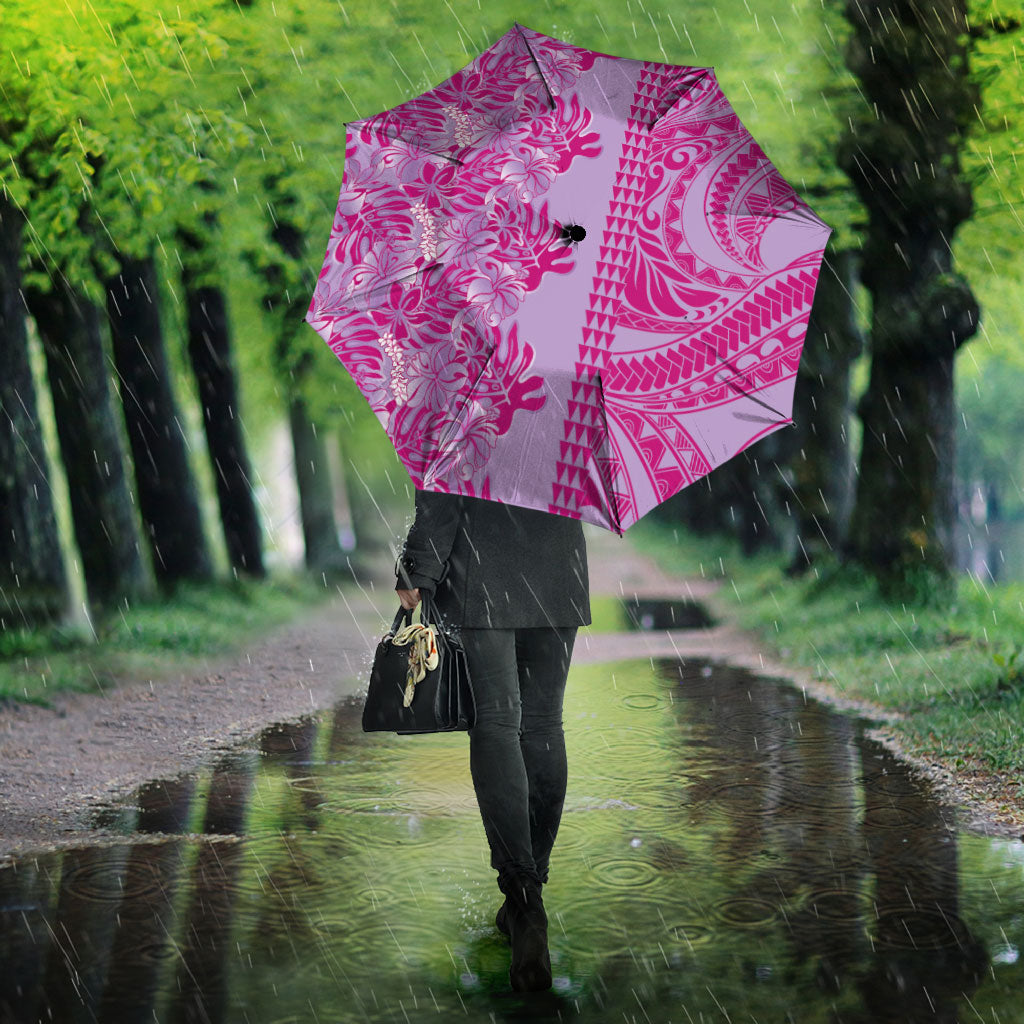 Purple Hibiscus Monstera Seamless Kakau Hawaii Umbrella LT14 - Polynesian Pride