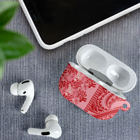 Red Hibiscus Monstera Seamless Kakau Hawaii AirPods Case LT14 - Polynesian Pride