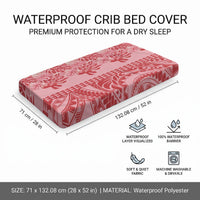 Red Hibiscus Monstera Seamless Kakau Hawaii Baby Bed Cover LT14 - Polynesian Pride