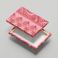 Red Hibiscus Monstera Seamless Kakau Hawaii Canvas Wall Art LT14 - Polynesian Pride