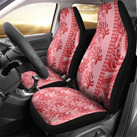 Red Hibiscus Monstera Seamless Kakau Hawaii Car Seat Cover LT14 - Polynesian Pride