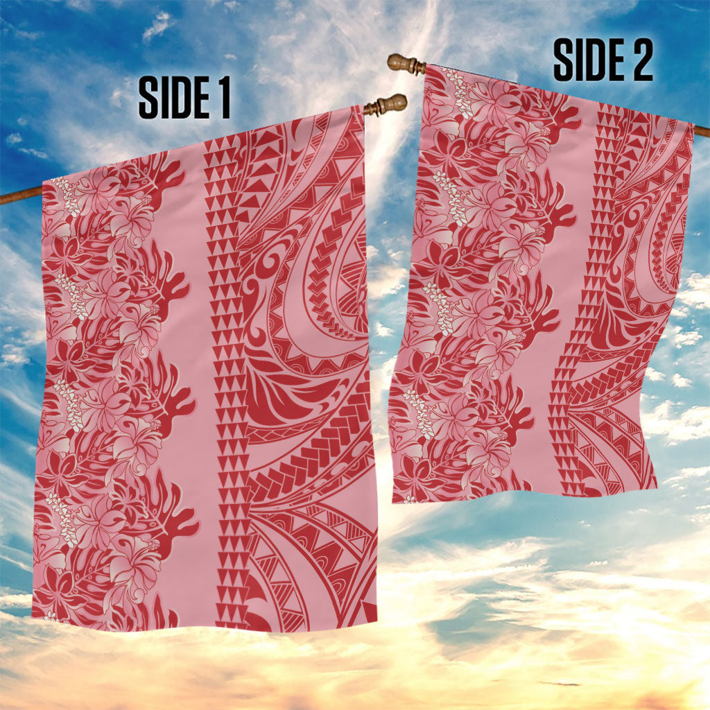 Red Hibiscus Monstera Seamless Kakau Hawaii Garden Flag LT14 - Polynesian Pride