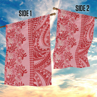 Red Hibiscus Monstera Seamless Kakau Hawaii Garden Flag LT14 - Polynesian Pride