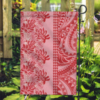 Red Hibiscus Monstera Seamless Kakau Hawaii Garden Flag LT14 Garden Flag Red - Polynesian Pride