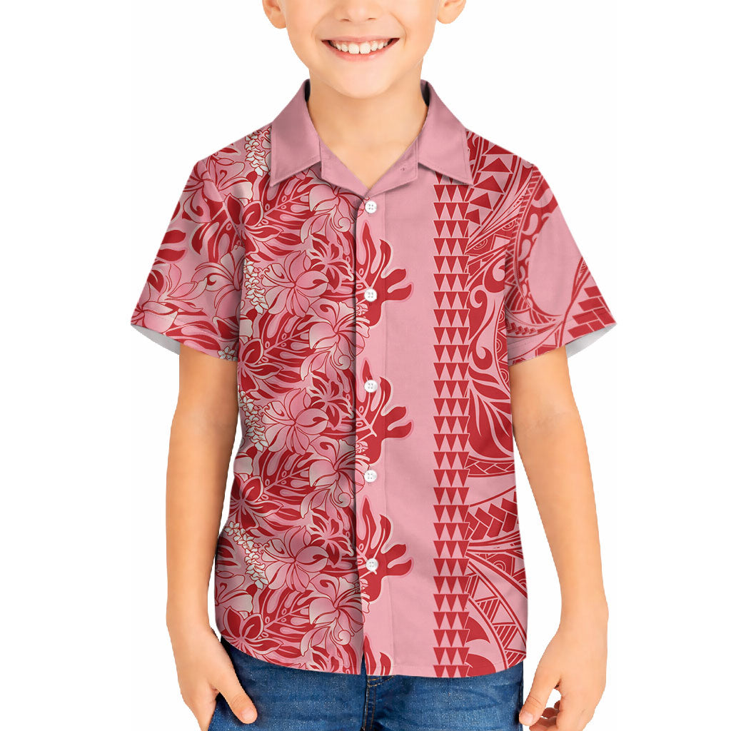 Red Hibiscus Monstera Seamless Kakau Hawaii Hawaiian Shirt LT14 - Polynesian Pride