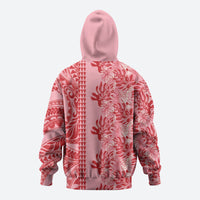 Red Hibiscus Monstera Seamless Kakau Hawaii Hoodie LT14 - Polynesian Pride