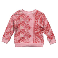 Red Hibiscus Monstera Seamless Kakau Hawaii Kid Ugly Christmas Sweater LT14 Kid Red - Polynesian Pride