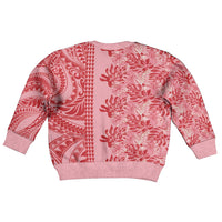 Red Hibiscus Monstera Seamless Kakau Hawaii Kid Ugly Christmas Sweater LT14 - Polynesian Pride