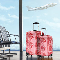 Red Hibiscus Monstera Seamless Kakau Hawaii Luggage Cover LT14 - Polynesian Pride