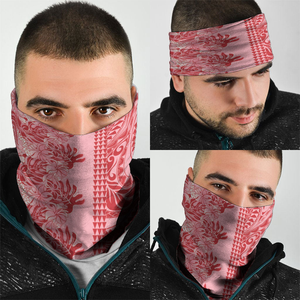 Red Hibiscus Monstera Seamless Kakau Hawaii Neck Gaiter LT14 - Polynesian Pride