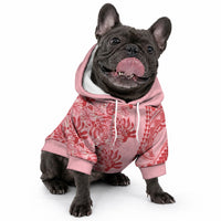 Red Hibiscus Monstera Seamless Kakau Hawaii Pet Hoodie LT14 - Polynesian Pride