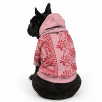 Red Hibiscus Monstera Seamless Kakau Hawaii Pet Hoodie LT14 - Polynesian Pride