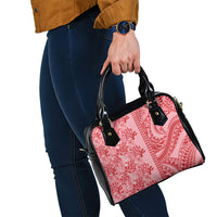Red Hibiscus Monstera Seamless Kakau Hawaii Shoulder Handbag LT14 - Polynesian Pride