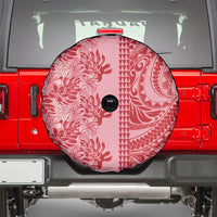Red Hibiscus Monstera Seamless Kakau Hawaii Spare Tire Cover LT14 - Polynesian Pride