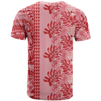 Red Hibiscus Monstera Seamless Kakau Hawaii T Shirt