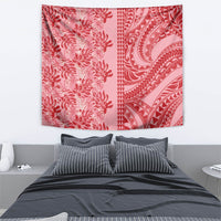 Red Hibiscus Monstera Seamless Kakau Hawaii Tapestry LT14 - Polynesian Pride
