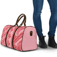 Red Hibiscus Monstera Seamless Kakau Hawaii Travel Bag LT14 - Polynesian Pride