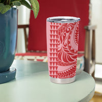 Red Hibiscus Monstera Seamless Kakau Hawaii Tumbler Cup LT14 - Polynesian Pride