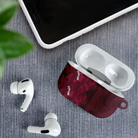 Burgundy Hibiscus Monstera Seamless Kakau Hawaii AirPods Case LT14 - Polynesian Pride