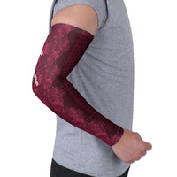 Burgundy Hibiscus Monstera Seamless Kakau Hawaii Arm Sleeves LT14 - Polynesian Pride