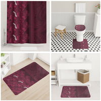 Burgundy Hibiscus Monstera Seamless Kakau Hawaii Bathroom Set LT14 - Polynesian Pride