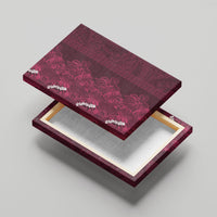 Burgundy Hibiscus Monstera Seamless Kakau Hawaii Canvas Wall Art LT14 - Polynesian Pride