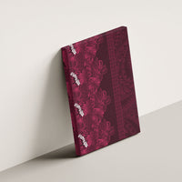 Burgundy Hibiscus Monstera Seamless Kakau Hawaii Canvas Wall Art LT14 - Polynesian Pride