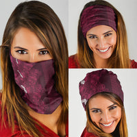 Burgundy Hibiscus Monstera Seamless Kakau Hawaii Neck Gaiter LT14 - Polynesian Pride
