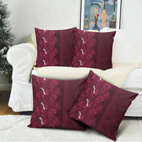 Burgundy Hibiscus Monstera Seamless Kakau Hawaii Pillow Cover LT14 - Polynesian Pride