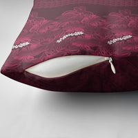 Burgundy Hibiscus Monstera Seamless Kakau Hawaii Pillow Cover LT14 - Polynesian Pride