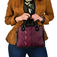 Burgundy Hibiscus Monstera Seamless Kakau Hawaii Shoulder Handbag LT14 - Polynesian Pride