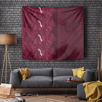 Burgundy Hibiscus Monstera Seamless Kakau Hawaii Tapestry LT14 Burgundy - Polynesian Pride