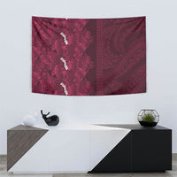 Burgundy Hibiscus Monstera Seamless Kakau Hawaii Tapestry LT14 - Polynesian Pride