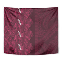 Burgundy Hibiscus Monstera Seamless Kakau Hawaii Tapestry LT14 - Polynesian Pride