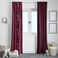 Burgundy Hibiscus Monstera Seamless Kakau Hawaii Window Curtain LT14 - Polynesian Pride