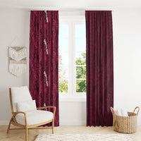 Burgundy Hibiscus Monstera Seamless Kakau Hawaii Window Curtain LT14 - Polynesian Pride