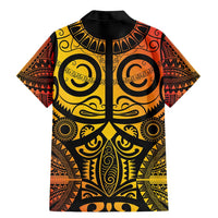 Marquesas Islands Family Matching Mermaid Dress and Hawaiian Shirt Marquesan Tattoo Yellow Gradient - Polynesian Pride