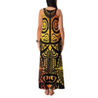 Marquesas Islands Family Matching Tank Maxi Dress and Hawaiian Shirt Marquesan Tattoo Yellow Gradient - Polynesian Pride