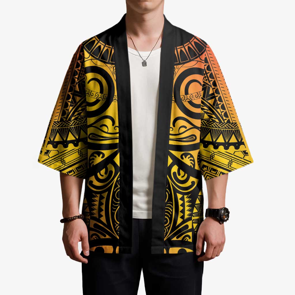 Marquesas Islands Kimono Marquesan Tattoo Yellow Gradient - Polynesian Pride