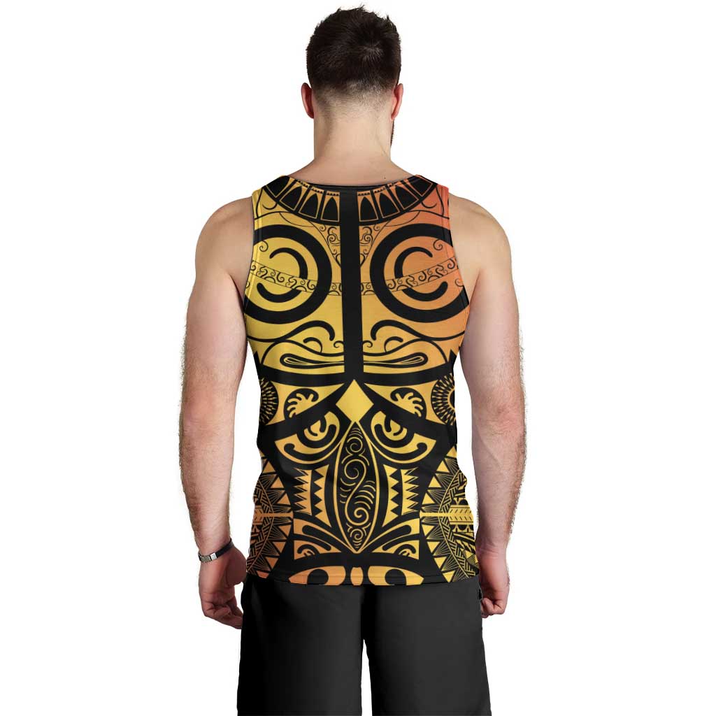Marquesas Islands Men Tank Top Marquesan Tattoo Yellow Gradient - Polynesian Pride