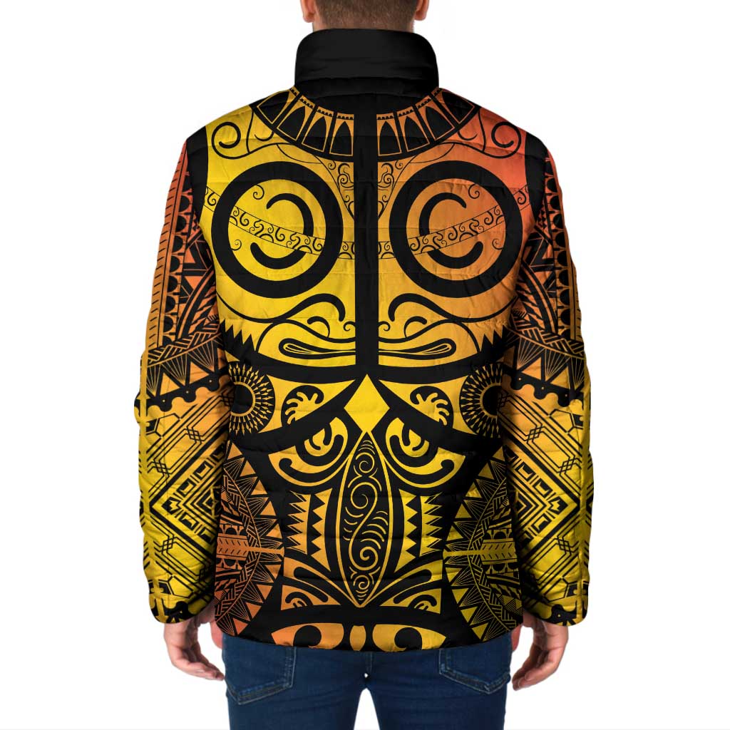 Marquesas Islands Padded Jacket Marquesan Tattoo Yellow Gradient - Polynesian Pride