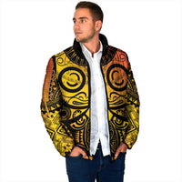 Marquesas Islands Padded Jacket Marquesan Tattoo Yellow Gradient - Polynesian Pride