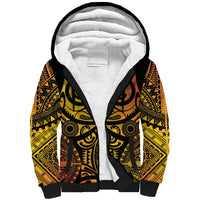 Marquesas Islands Sherpa Hoodie Marquesan Tattoo Yellow Gradient - Polynesian Pride